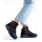 Ocieplane wysokie buty trekkingowe damskie DK czarne