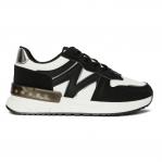 Czarne wygodne sneakersy damskie białe