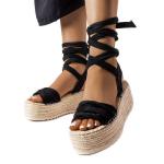 Seastar Czarne espadryle na platformie Loiseau