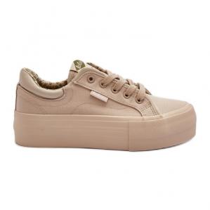 Trampki Damskie Na Platformie Lee Cooper LCW-24-31-2181 Beżowe beżowy