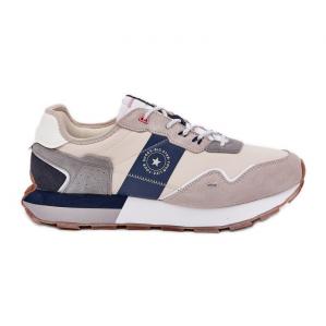 Zamszowe Sneakersy Męskie Na Platformie Big Star RR174471 Hi-Poly System Szare