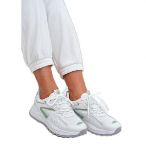 Buty Sportowe Damskie Big Star NN274A095 HI-POLY System Biało-Zielone białe