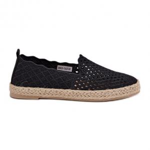 Espadryle Damskie Z Plecionką Vinceza 13625 Czarne