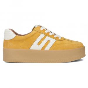 Skórzane sneakersy Filippo DP6994/25 żólty zamsz żółte