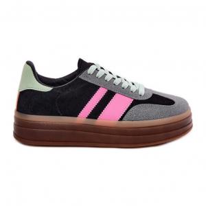 Damskie sneakersy na platformie czarne