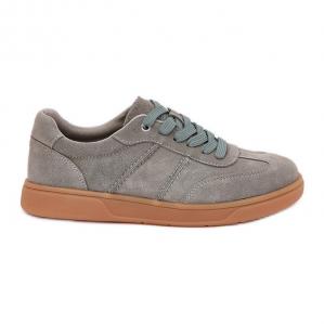 Evento Zamszowe Niskie Sneakersy Damskie Zielone Paliana