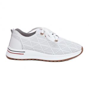Skórzane Lekkie buty Damskie Artiker 54C1758 Białe
