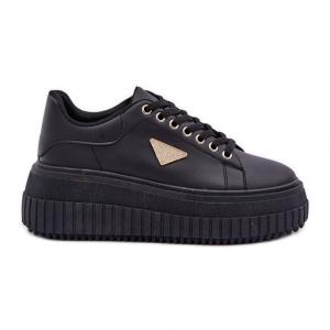 Stylowe Sneakersy Na Masywnej Platformie Czarne