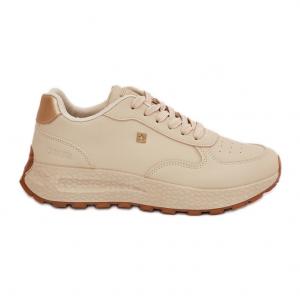Lekkie Buty Sportowe Damskie Big Star RR274630 HI-POLY System Beżowe beżowy