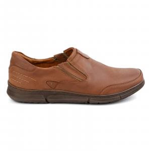 Polbut Buty męskie wsuwane skórzane J51 camel brązowe