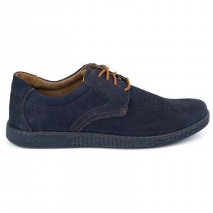 KOMODO Buty męskie skórzane Casual 933/L/2 granatowe niebieskie