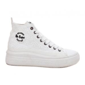 Trampki Damskie Na Platformie Lee Cooper LCW-25-44-3209L Biale białe