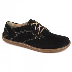 Olivier Barefoot Damskie minimalistyczne buty skórzane 1082 czarny nubuk czarne