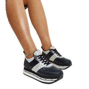 Czarne sneakersy na wysokiej podeszwie Askalua