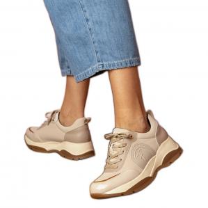 Beżowe sportowe sneakersy damskie beżowy