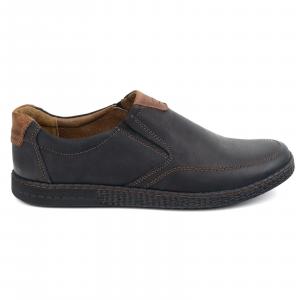 KOMODO Buty męskie skórzane Casual 854/2 czarne