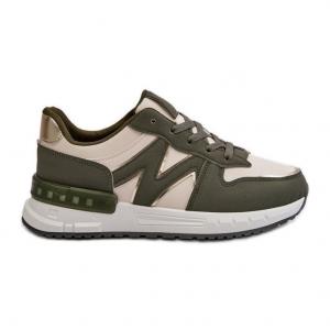 Sneakersy Damskie Z Eko Skóry Zielone Kaimans