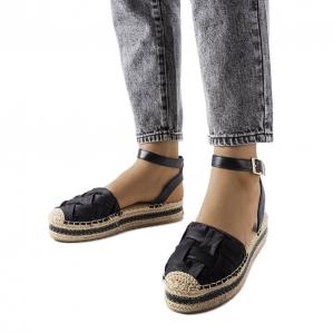 Czarne espadryle na platformie Lafrenière