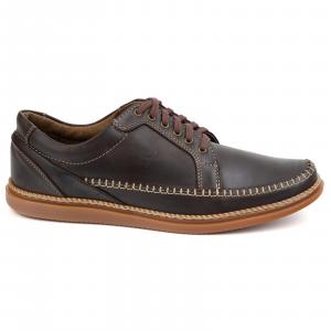 Olivier Buty Męskie Skórzane Casual Model 313GT ciemno brązowe