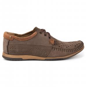 KOMODO Buty męskie skóra mokasyny 875 lato brązowe