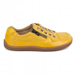 Barefoot Damskie minimalistyczne sneakersy skórzane OLIVIER 770 perforowane żółte
