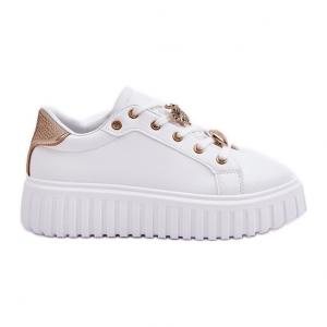 Sneakersy Damskie Z Przypinkami Białe