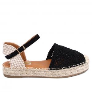 Sandałki ażurowe espadryle Premat Black czarne