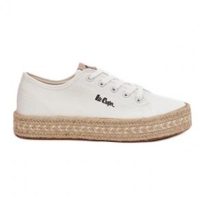 Trampki Damskie Z Plecionką Lee Cooper LCW-25-44-3217 Białe