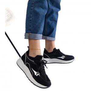 Czarne sneakersy sportowe damskie