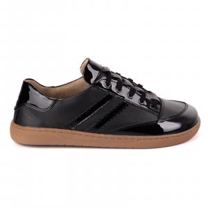 Sneakersy barefoot damskie Kaia Olivier – anatomiczne buty skórzane czarny floter z lakierem czarne