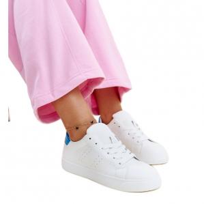Biało-niebieskie sneakersy Akila białe