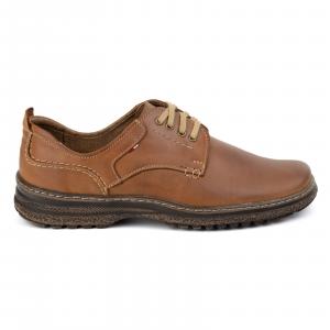 Olivier Buty męskie skórzane casual 221GT camel brązowe