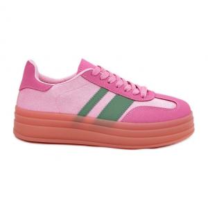 Niskie Sneakersy Na Platformie Różowe