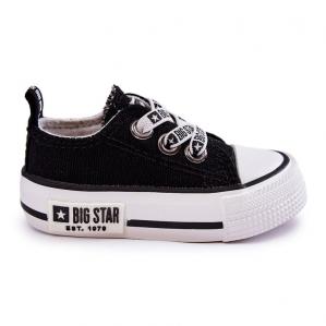 Dziecięce Materiałowe Trampki Big Star KK374049 Czarno-Białe czarne