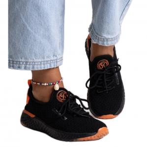 Czarne materiałowe sneakersy damskie Cross Jeans