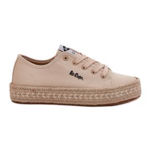 Trampki Damskie Z Plecionką Lee Cooper LCW-25-44-3215 Beżowe beżowy