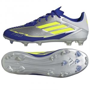 Buty adidas F50 League FG/MG IH0918 Srebrno-Niebieskie srebrny