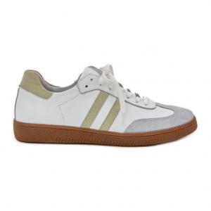Zazoo N1068 Skórzane Niskie Sneakersy Damskie Białe