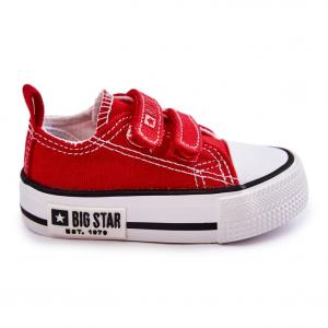 Dziecięce Materiałowe Trampki Na Rzep Big Star KK374076 Czerwone