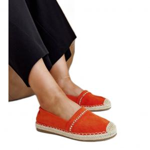 Pomarańczowe espadryle z cyrkoniami Abia