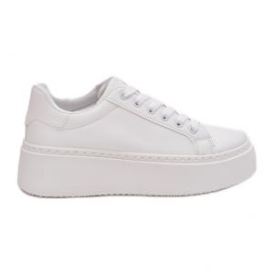 Sneakersy Damskie Na Platformie Białe