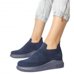 Granatowe sneakersy skarpetkowe wsuwane niebieskie