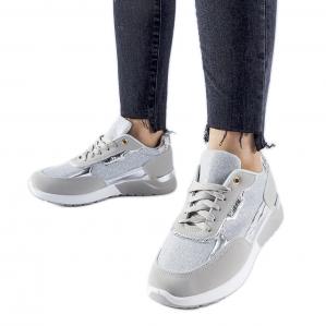 Szare brokatowe sneakersy Roganzuolo