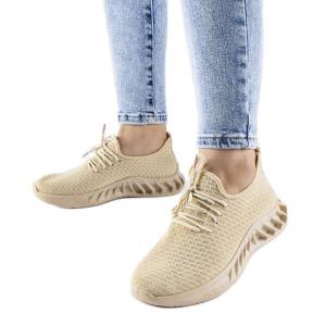 Beżowe materiałowe sneakersy Derek beżowy