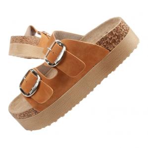 Klapki Lee Cooper LCW-25-35-3494L brązowe