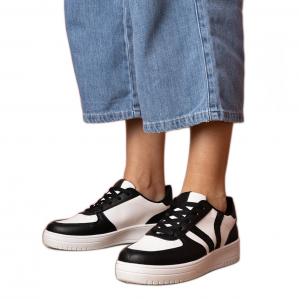 Czarne sneakersy trampki zdobione brokatem