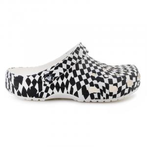 Klapki Crocs Classic warped checker clog 211007-103 w kratkę białe