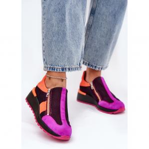 Skórzane Sneakersy Na Koturnie Maciejka 06853-15 Czarne