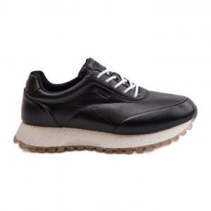 Damskie Sneakersy Buty Sportowe Z Eko Skóry Big Star OO274024 Hi-Poly System Czarne