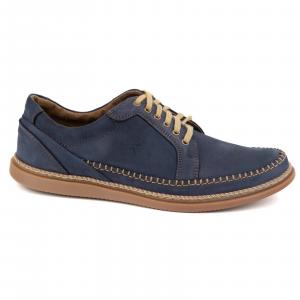 Olivier Buty Męskie Skórzane Casual Model 313GT granatowe niebieskie